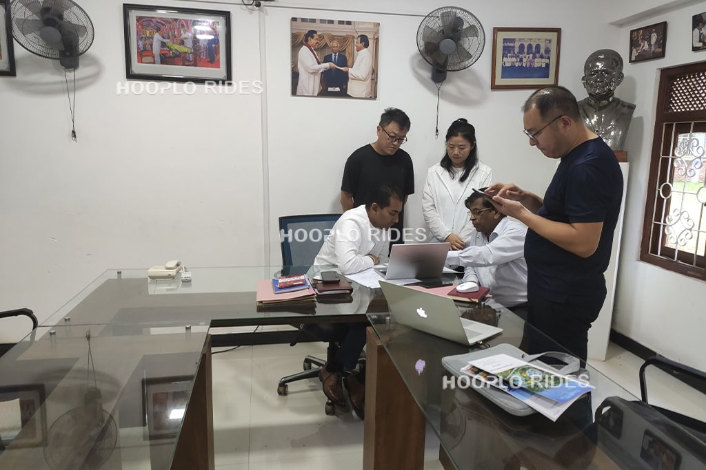 Discussion with Sri Lanka client in their office about final water park design and equipment selection