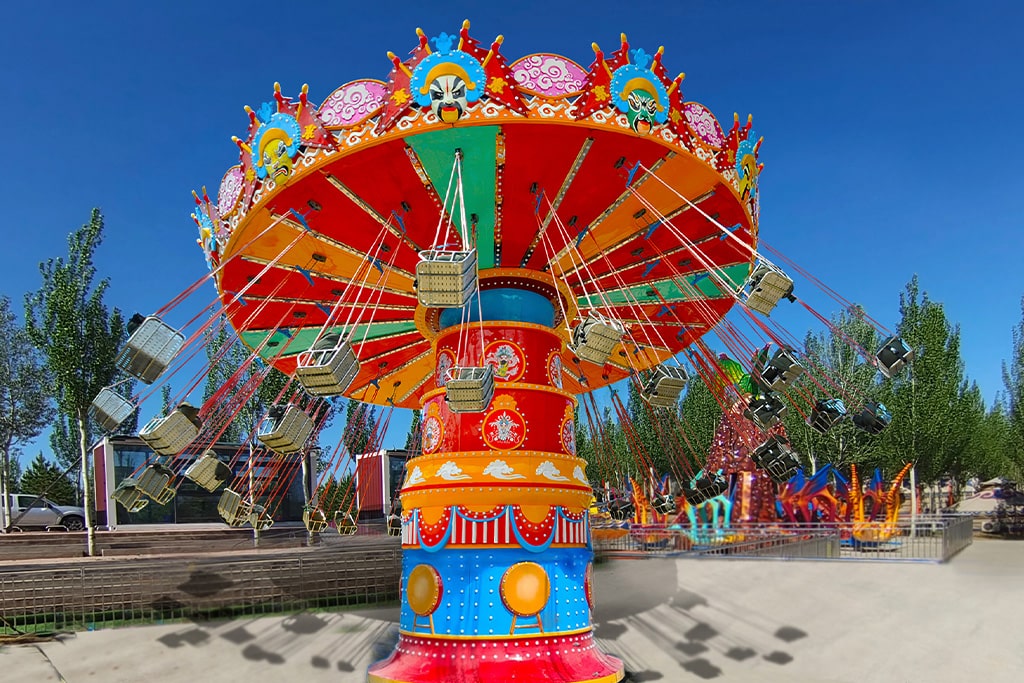 36-seat swing carousel with Chinese opera mask theme design
