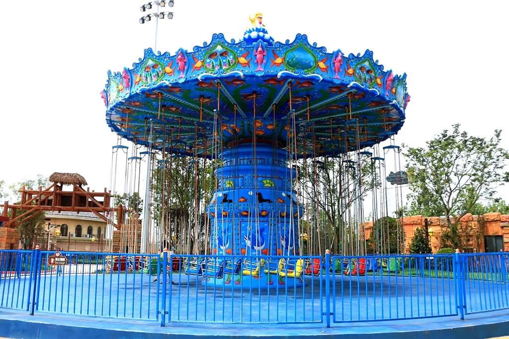 36-seat swing carousel with blue ocean theme