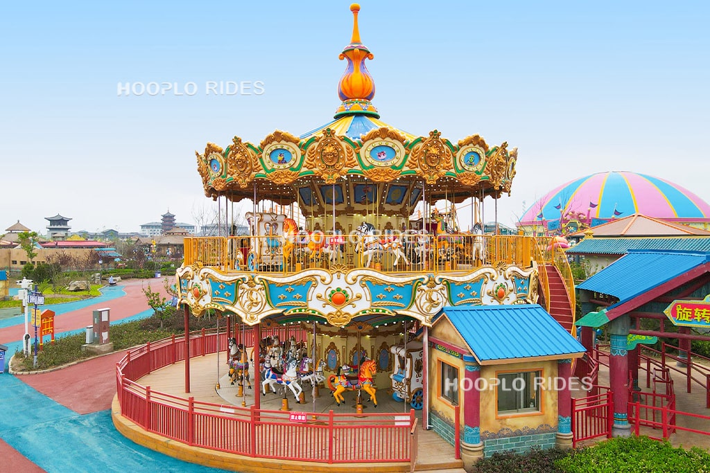 68 seats double deck carousel for sale as park centerpiece