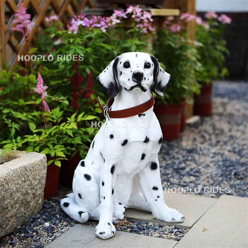 Custom Dalmatian dog statue made of fiberglass for outdoor garden decoration