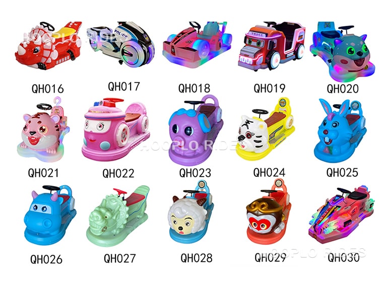 Kids Square Car ride displaying 15 unique styles for children’s amusement