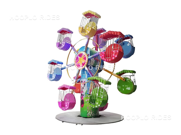Double-sided Miniature Ferris Wheel with 12 cabins for children, 6 on each side