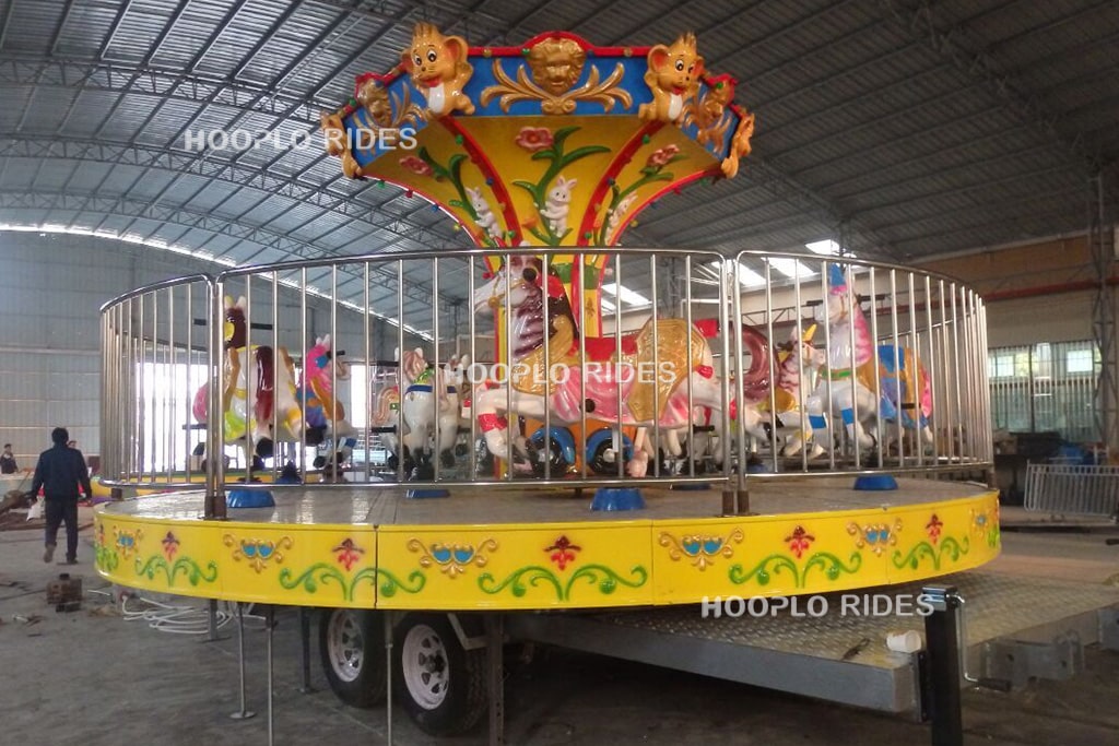 Portable carousel ride for sale easy to move and install