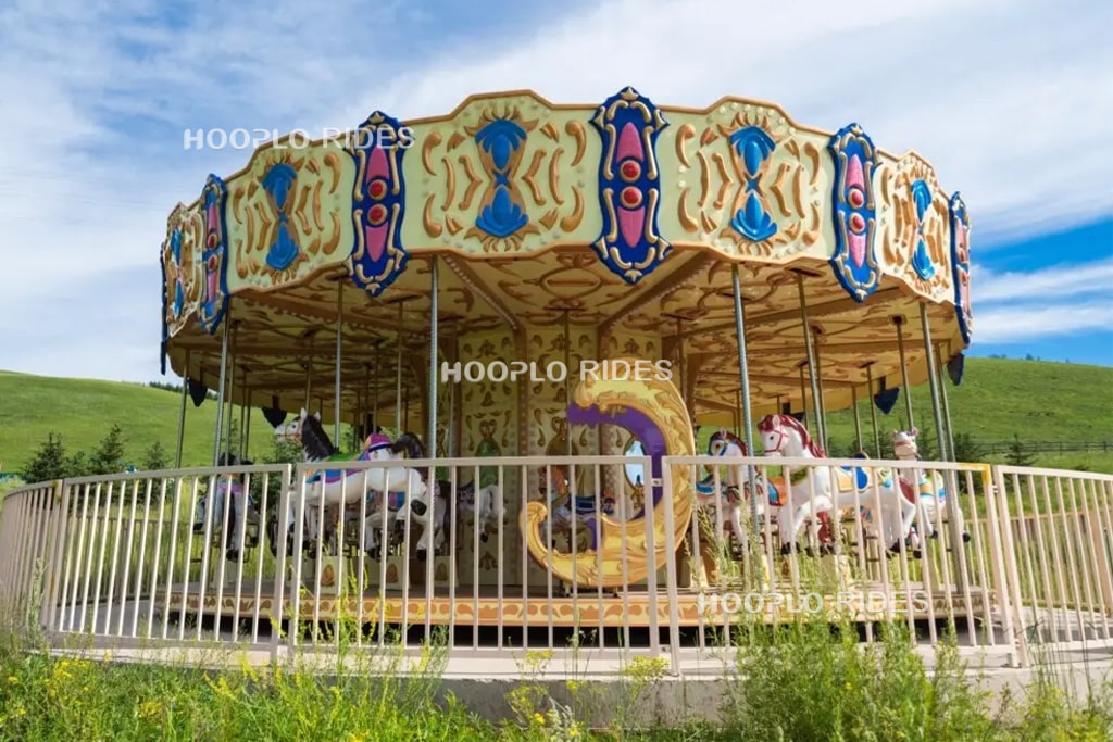 Regular fixed carousel for sale for permanent amusement park installation