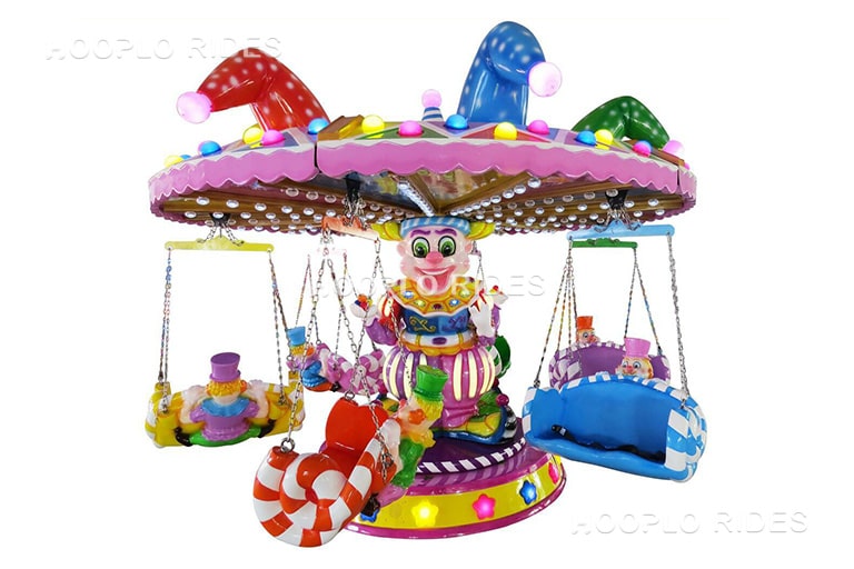 Small swing carousel with clown theme for kids