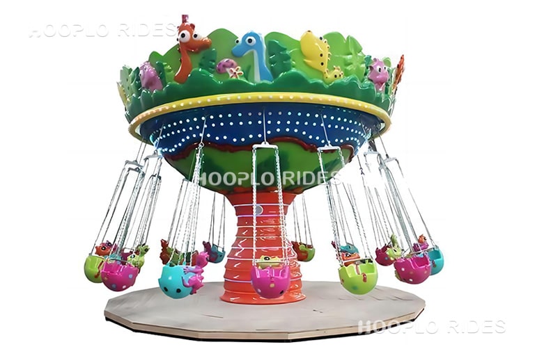 Mini swing carousel with dinosaur theme for amusement parks