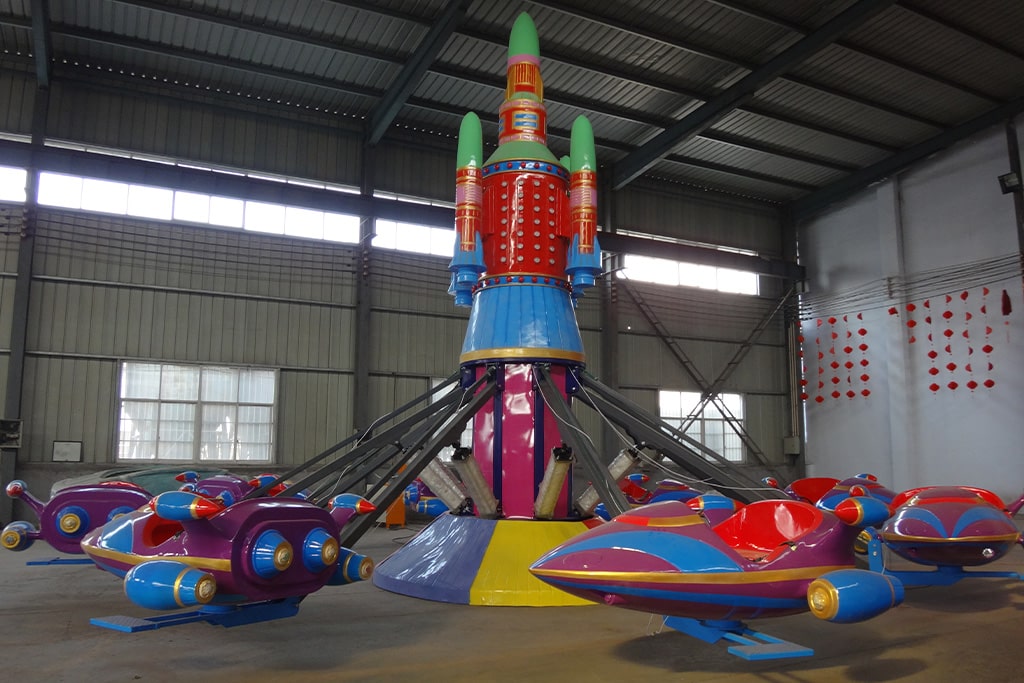 Traditional Airplane Amusement Ride displayed in the factory showroom