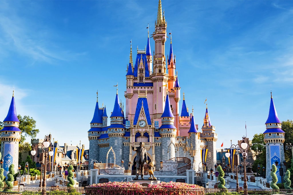Aerial view of Disney World in Orlando, the world's largest amusement park