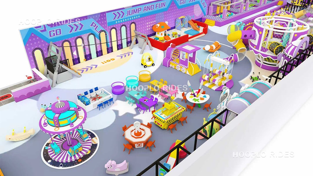 Interactive play zone design from the 1000㎡ indoor playground project in Uzbekistan