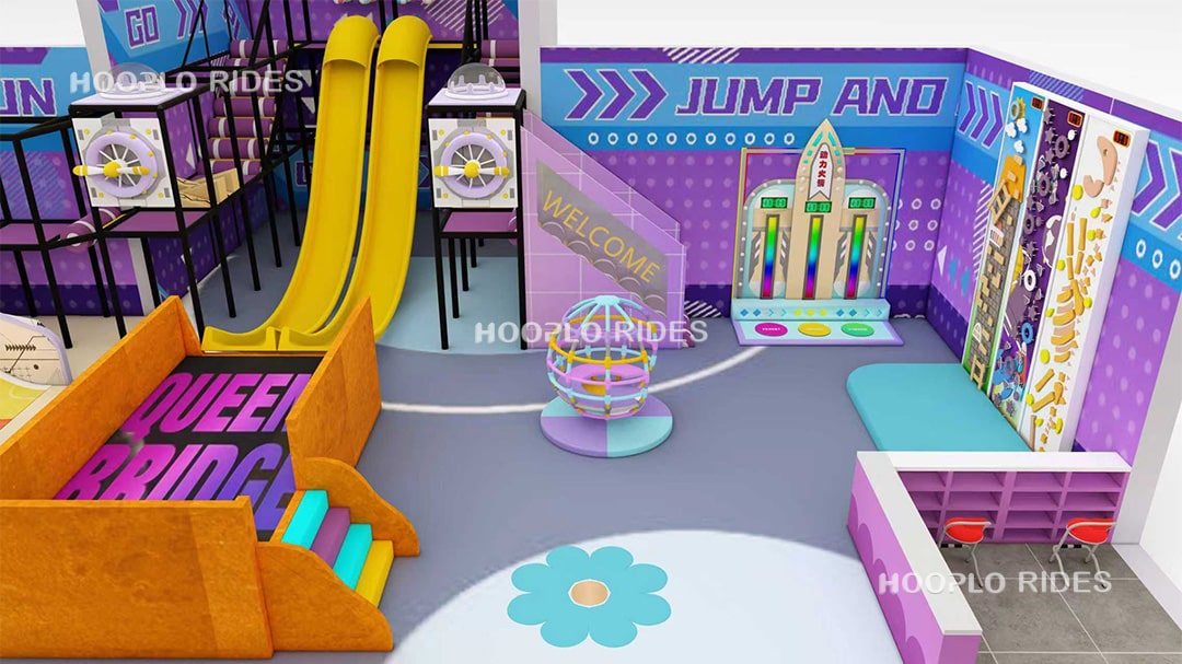 Soft play and activity area in the Uzbekistan indoor playground 3D design