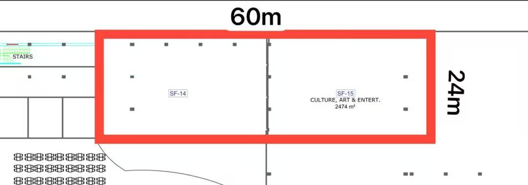 Site dimensions layout of the 1000㎡ indoor playground project in Uzbekistan