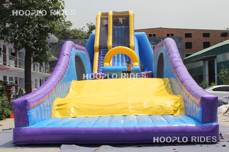 Full front view of extreme zero gravity inflatable mega slide for large inflatable amusement parks