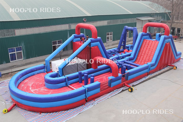 Inflatable Obstacle Course featuring climbing walls, tunnels, and engaging obstacles