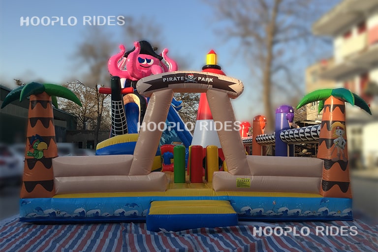 Octopus pirate inflatable castle designed as a fun inflatable playground for children