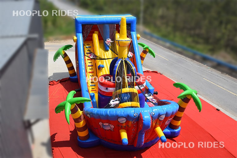 Pirate ship inflatable castle designed as a fun inflatable amusement ride for children