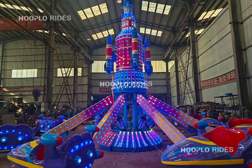 Factory test run of the self-controlled airplane ride before packing and shipment to Russia