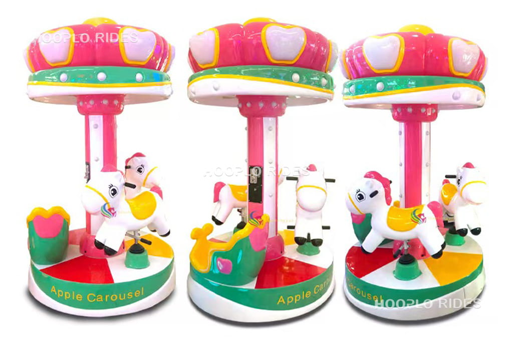 3-Seat Kids Carousel undergoing factory testing before shipment to Georgia