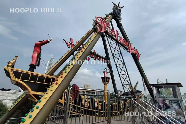 32 seat large pirate ship ride installed in amusement park, commercial swinging attraction for high-traffic areas