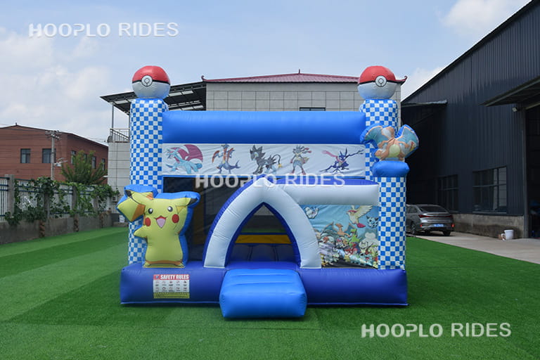 Main image of Pikachu themed inflatable bounce, front view small inflatable bounce house