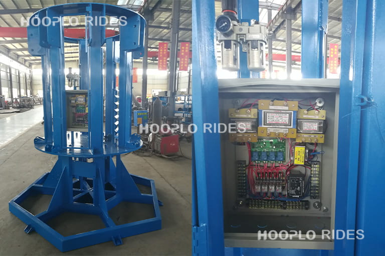 Electrical control cabinet of self-control plane ride, ensuring reliable operation and safety of the ride system.
