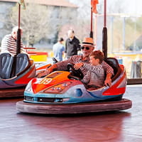 Bumper cars attraction operating in an amusement park
