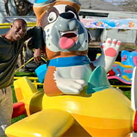 Cartoon statue decoration in an amusement park