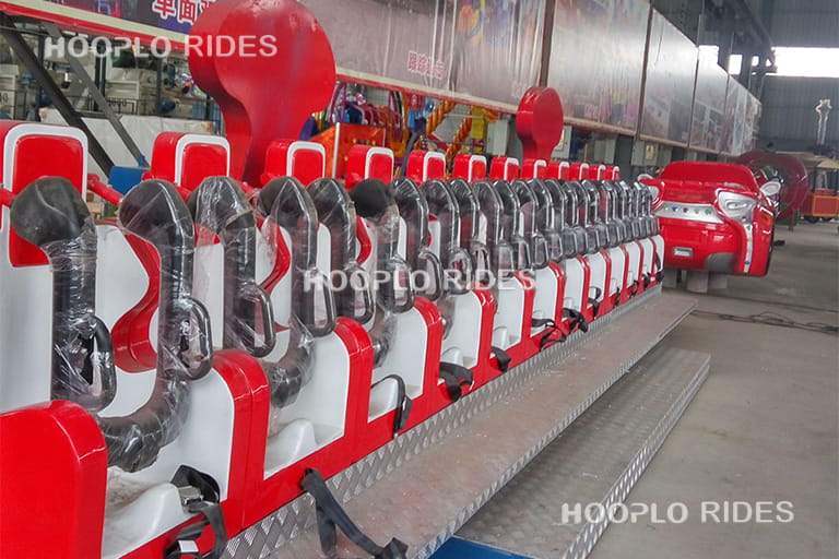 Assembled Large Miami Ride units in the testing workshop ready for quality and safety checks before delivery.