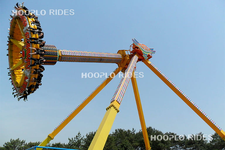 30-seat large pendulum ride operating in an amusement park, high-capacity amusement pendulum ride for thrill seekers