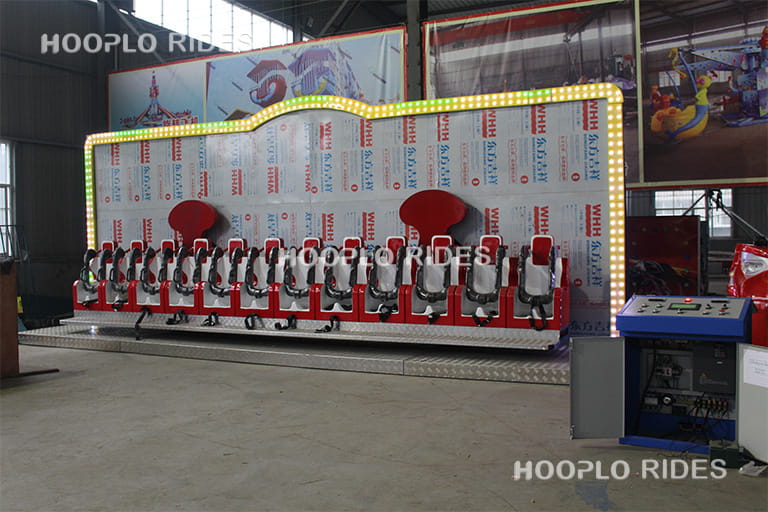 12-seat Miami Ride being assembled in the factory workshop, preparing for testing